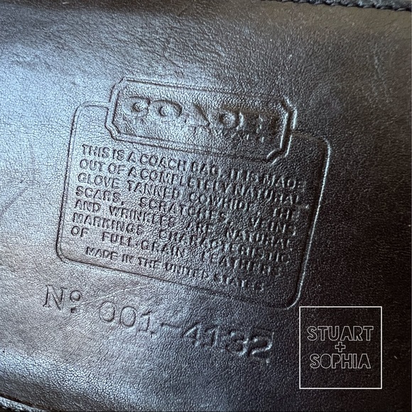 Vintage 80s Coach Leather Brighton 9895 Bag Large Unlined Black Crossbody - Picture 9 of 10